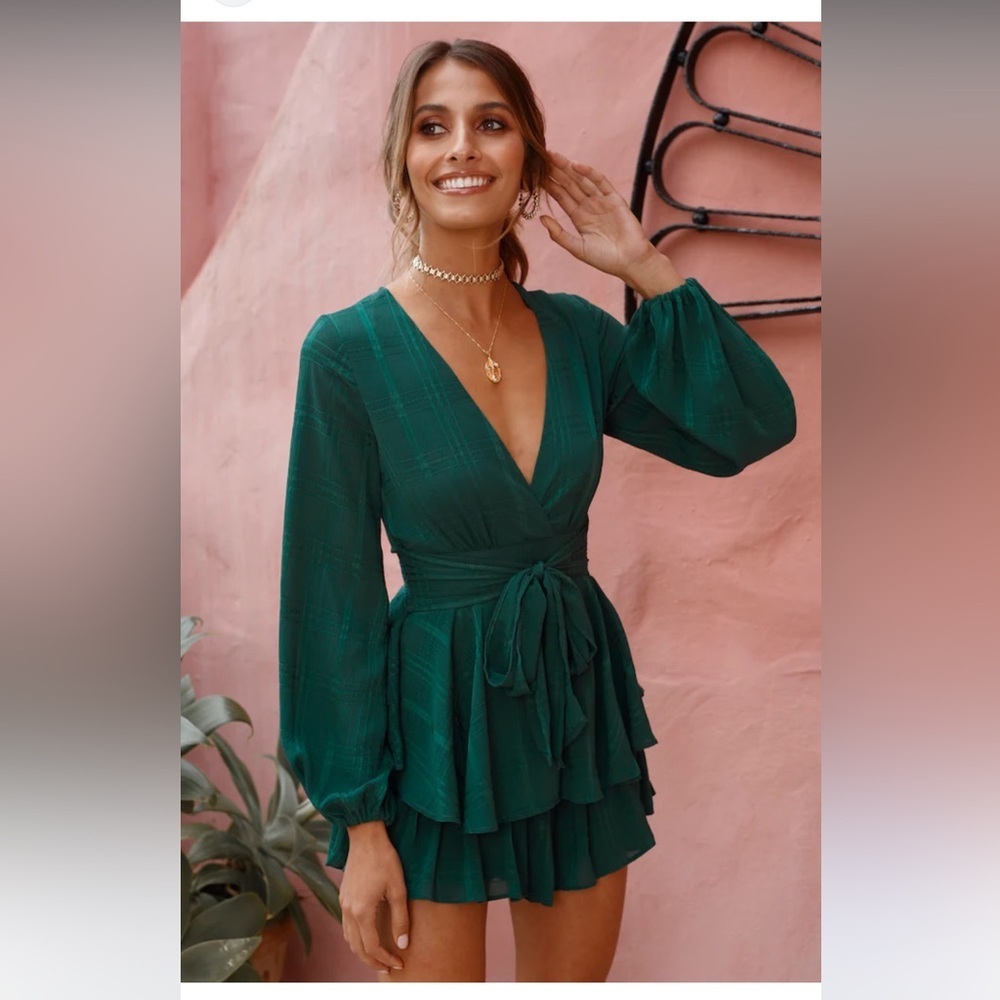 HELLO MOLLY / MUST BE LONELY NOW ROMPER FOREST GREEN / XS